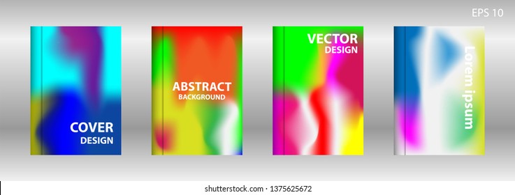 Gradient mesh abstract background. Blurred bright colors mesh background. Trendy creative vector. Intense blank Holographic spectrum gradient for cover - Vector 