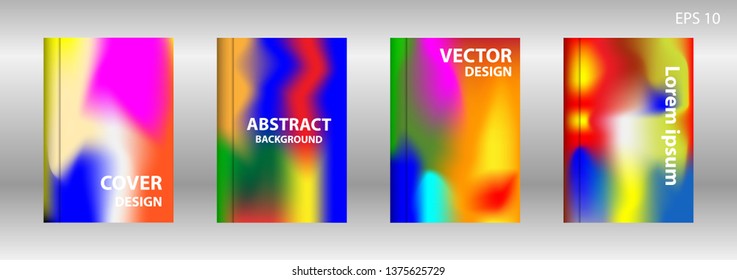 Gradient mesh abstract background. Blurred bright colors mesh background. Trendy creative vector. Intense blank Holographic spectrum gradient for cover - Vector 