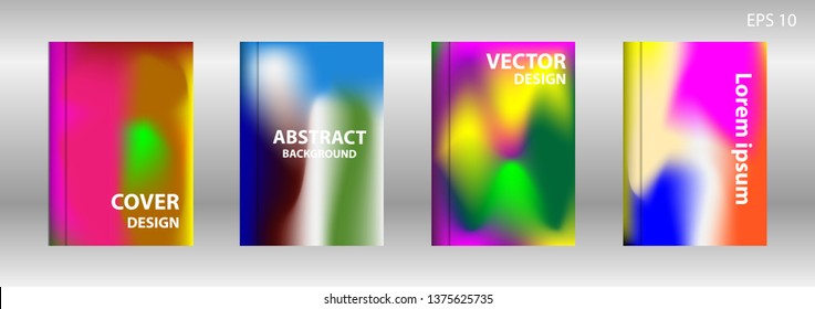 Gradient mesh abstract background. Blurred bright colors mesh background. Trendy creative vector. Intense blank Holographic spectrum gradient for cover - Vector 