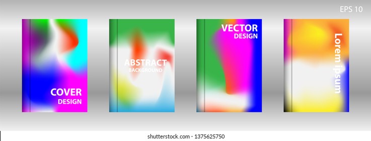 Gradient mesh abstract background. Blurred bright colors mesh background. Trendy creative vector. Intense blank Holographic spectrum gradient for cover - Vector 