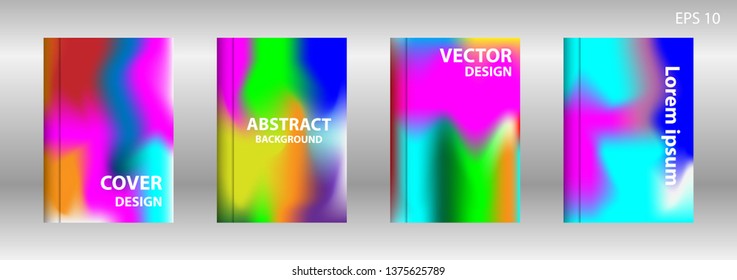 Gradient mesh abstract background. Blurred bright colors mesh background. Trendy creative vector. Intense blank Holographic spectrum gradient for cover - Vector 