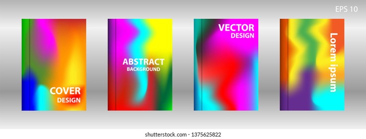 Gradient mesh abstract background. Blurred bright colors mesh background. Trendy creative vector. Intense blank Holographic spectrum gradient for cover - Vector 