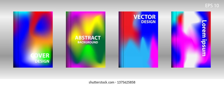 Gradient mesh abstract background. Blurred bright colors mesh background. Trendy creative vector. Intense blank Holographic spectrum gradient for cover - Vector 