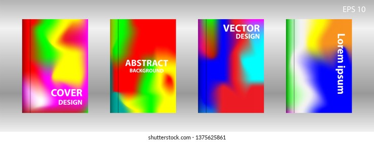 Gradient mesh abstract background. Blurred bright colors mesh background. Trendy creative vector. Intense blank Holographic spectrum gradient for cover - Vector 