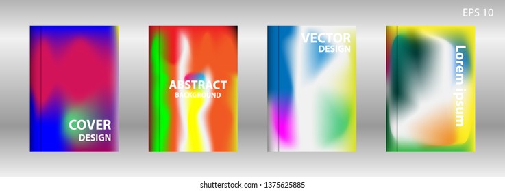 Gradient mesh abstract background. Blurred bright colors mesh background. Trendy creative vector. Intense blank Holographic spectrum gradient for cover - Vector 
