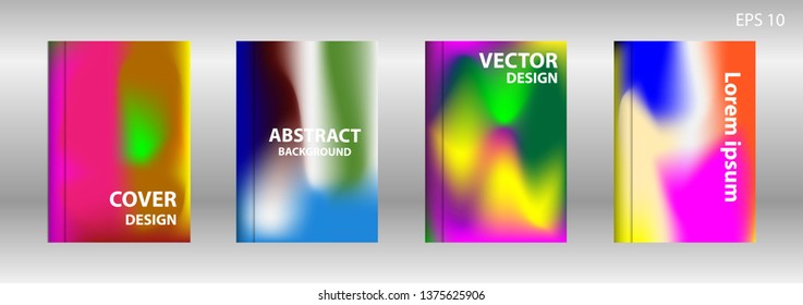 Gradient mesh abstract background. Blurred bright colors mesh background. Trendy creative vector. Intense blank Holographic spectrum gradient for cover - Vector 