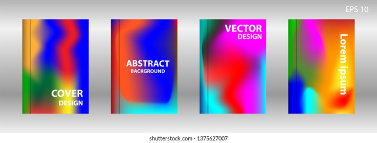 Gradient mesh abstract background. Blurred bright colors mesh background. Trendy creative vector. Intense blank Holographic spectrum gradient for cover - Vector 