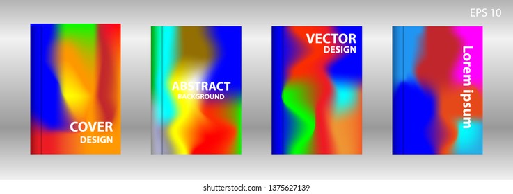 Gradient mesh abstract background. Blurred bright colors mesh background. Trendy creative vector. Intense blank Holographic spectrum gradient for cover - Vector 