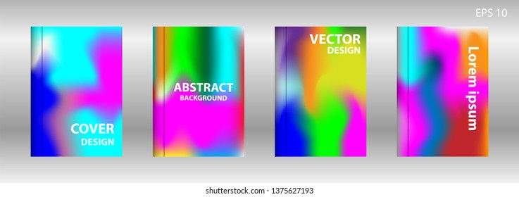 Gradient mesh abstract background. Blurred bright colors mesh background. Trendy creative vector. Intense blank Holographic spectrum gradient for cover - Vector 