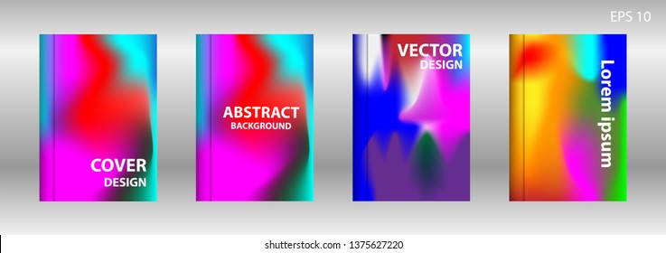 Gradient mesh abstract background. Blurred bright colors mesh background. Trendy creative vector. Intense blank Holographic spectrum gradient for cover - Vector 