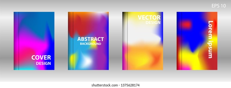 Gradient mesh abstract background. Blurred bright colors mesh background. Trendy creative vector. Intense blank Holographic spectrum gradient for cover - Vector 