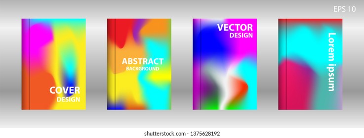 Gradient mesh abstract background. Blurred bright colors mesh background. Trendy creative vector. Intense blank Holographic spectrum gradient for cover - Vector 