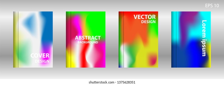 Gradient mesh abstract background. Blurred bright colors mesh background. Trendy creative vector. Intense blank Holographic spectrum gradient for cover - Vector 