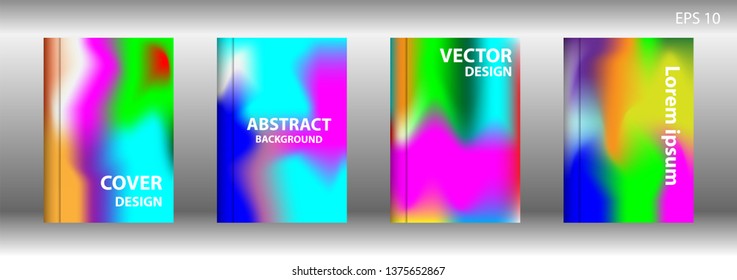 Gradient mesh abstract background. Blurred bright colors mesh background. Trendy creative vector. Intense blank Holographic spectrum gradient for cover - Vector 