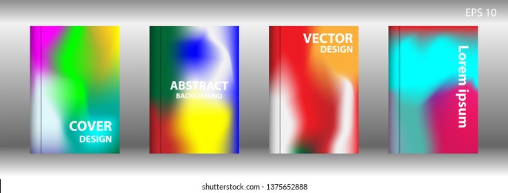 Gradient mesh abstract background. Blurred bright colors mesh background. Trendy creative vector. Intense blank Holographic spectrum gradient for cover - Vector 