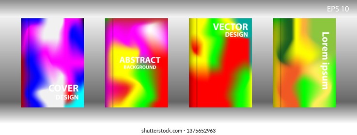 Gradient mesh abstract background. Blurred bright colors mesh background. Trendy creative vector. Intense blank Holographic spectrum gradient for cover - Vector 