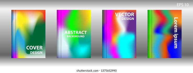 Gradient mesh abstract background. Blurred bright colors mesh background. Trendy creative vector. Intense blank Holographic spectrum gradient for cover - Vector 