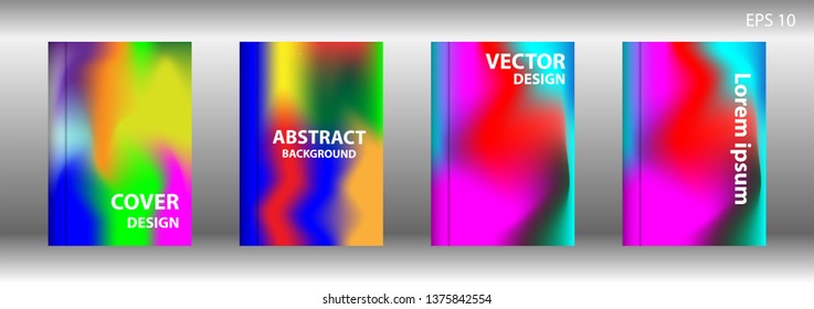 Gradient mesh abstract background. Blurred bright colors mesh background. Trendy creative vector. Intense blank Holographic spectrum gradient for cover - Vector 