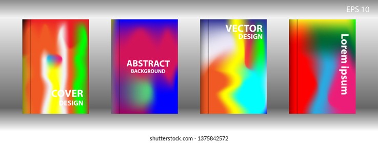 Gradient mesh abstract background. Blurred bright colors mesh background. Trendy creative vector. Intense blank Holographic spectrum gradient for cover - Vector 