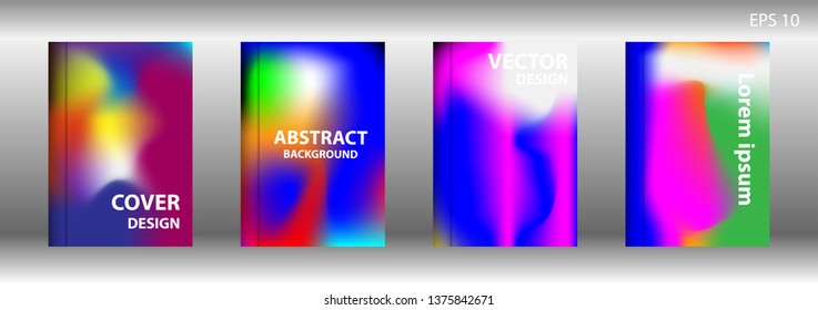 Gradient mesh abstract background. Blurred bright colors mesh background. Trendy creative vector. Intense blank Holographic spectrum gradient for cover - Vector 