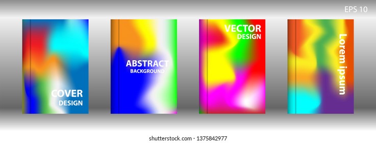 Gradient mesh abstract background. Blurred bright colors mesh background. Trendy creative vector. Intense blank Holographic spectrum gradient for cover - Vector 