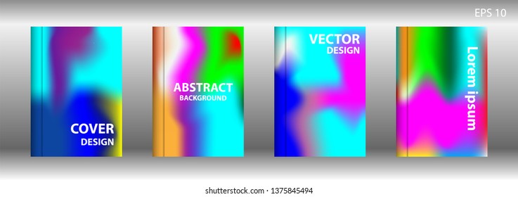 Gradient mesh abstract background. Blurred bright colors mesh background. Trendy creative vector. Intense blank Holographic spectrum gradient for cover - Vector 