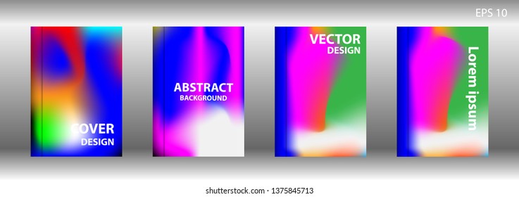 Gradient mesh abstract background. Blurred bright colors mesh background. Trendy creative vector. Intense blank Holographic spectrum gradient for cover - Vector 