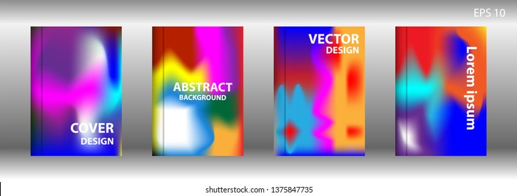 Gradient mesh abstract background. Blurred bright colors mesh background. Trendy creative vector. Intense blank Holographic spectrum gradient for cover - Vector 
