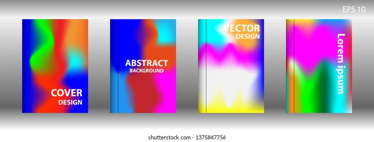 Gradient mesh abstract background. Blurred bright colors mesh background. Trendy creative vector. Intense blank Holographic spectrum gradient for cover - Vector 