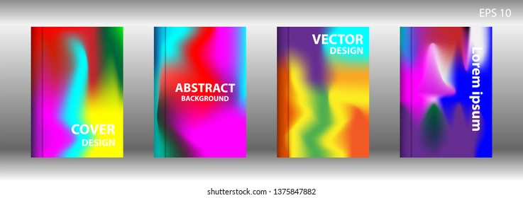Gradient mesh abstract background. Blurred bright colors mesh background. Trendy creative vector. Intense blank Holographic spectrum gradient for cover - Vector 