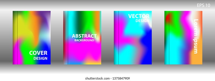 Gradient mesh abstract background. Blurred bright colors mesh background. Trendy creative vector. Intense blank Holographic spectrum gradient for cover - Vector 