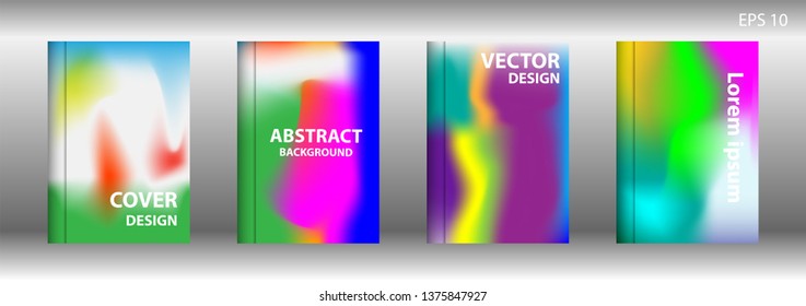 Gradient mesh abstract background. Blurred bright colors mesh background. Trendy creative vector. Intense blank Holographic spectrum gradient for cover - Vector 