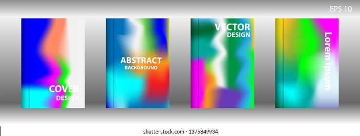 Gradient mesh abstract background. Blurred bright colors mesh background. Trendy creative vector. Intense blank Holographic spectrum gradient for cover - Vector 