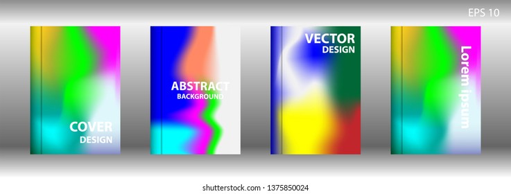Gradient mesh abstract background. Blurred bright colors mesh background. Trendy creative vector. Intense blank Holographic spectrum gradient for cover - Vector 