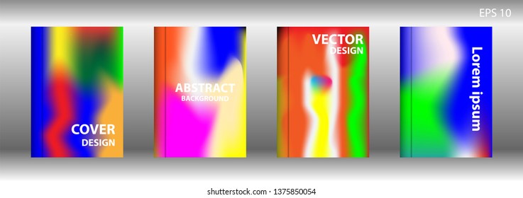 Gradient mesh abstract background. Blurred bright colors mesh background. Trendy creative vector. Intense blank Holographic spectrum gradient for cover - Vector 
