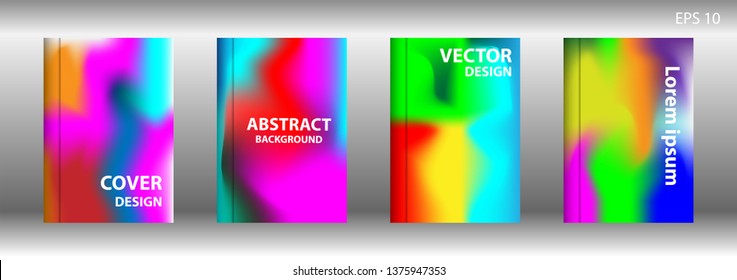 Gradient mesh abstract background. Blurred bright colors mesh background. Trendy creative vector. Intense blank Holographic spectrum gradient for cover - Vector 