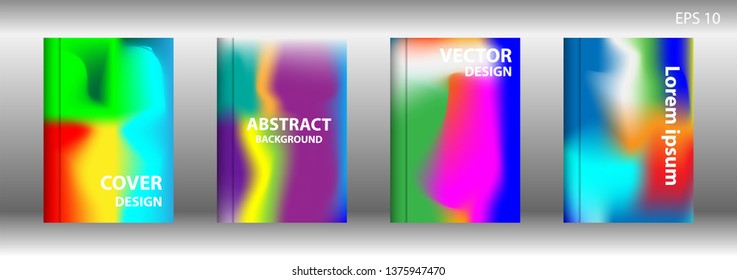 Gradient mesh abstract background. Blurred bright colors mesh background. Trendy creative vector. Intense blank Holographic spectrum gradient for cover - Vector 
