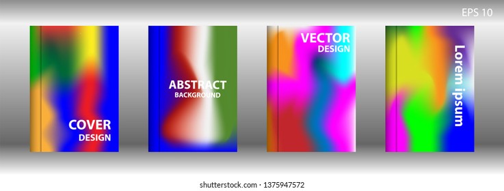 Gradient mesh abstract background. Blurred bright colors mesh background. Trendy creative vector. Intense blank Holographic spectrum gradient for cover - Vector 
