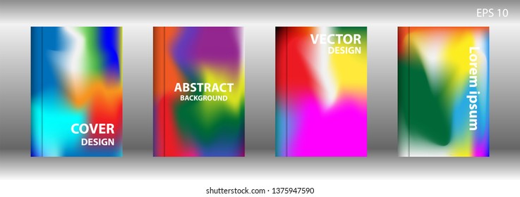 Gradient mesh abstract background. Blurred bright colors mesh background. Trendy creative vector. Intense blank Holographic spectrum gradient for cover - Vector 