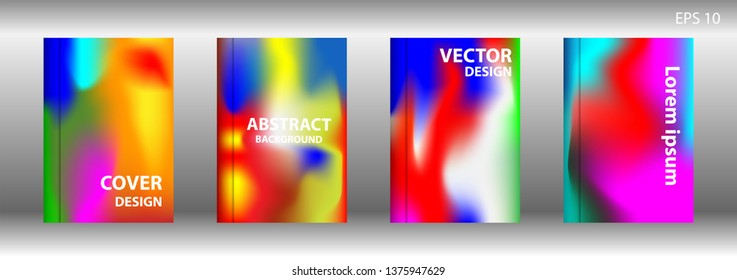 Gradient mesh abstract background. Blurred bright colors mesh background. Trendy creative vector. Intense blank Holographic spectrum gradient for cover - Vector 
