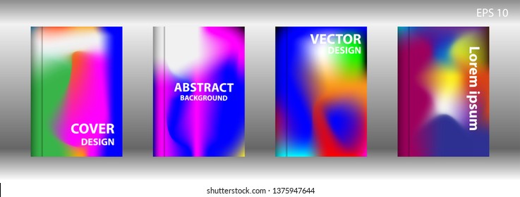 Gradient mesh abstract background. Blurred bright colors mesh background. Trendy creative vector. Intense blank Holographic spectrum gradient for cover - Vector 