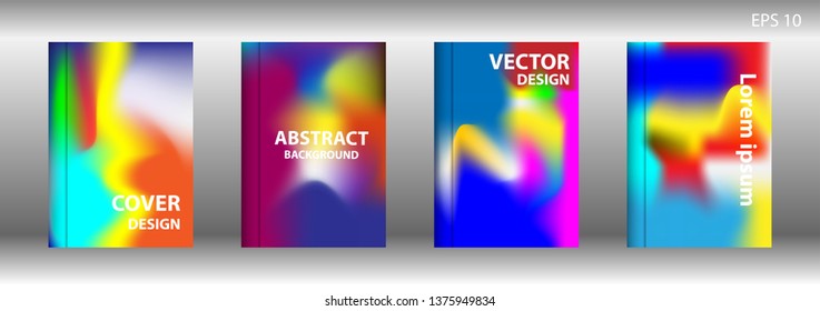 Gradient mesh abstract background. Blurred bright colors mesh background. Trendy creative vector. Intense blank Holographic spectrum gradient for cover - Vector 