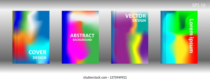 Gradient mesh abstract background. Blurred bright colors mesh background. Trendy creative vector. Intense blank Holographic spectrum gradient for cover - Vector 