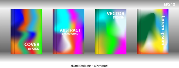 Gradient mesh abstract background. Blurred bright colors mesh background. Trendy creative vector. Intense blank Holographic spectrum gradient for cover - Vector 