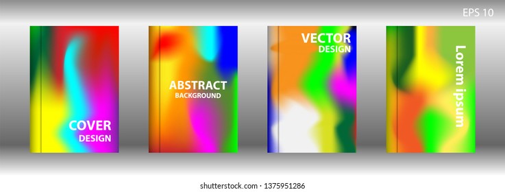 Gradient mesh abstract background. Blurred bright colors mesh background. Trendy creative vector. Intense blank Holographic spectrum gradient for cover - Vector 