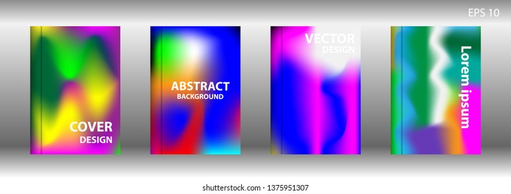 Gradient mesh abstract background. Blurred bright colors mesh background. Trendy creative vector. Intense blank Holographic spectrum gradient for cover - Vector 