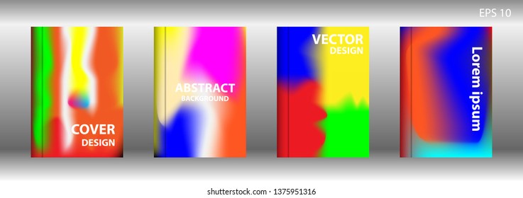 Gradient mesh abstract background. Blurred bright colors mesh background. Trendy creative vector. Intense blank Holographic spectrum gradient for cover - Vector 