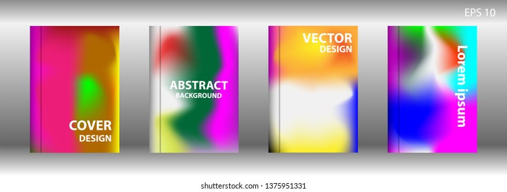 Gradient mesh abstract background. Blurred bright colors mesh background. Trendy creative vector. Intense blank Holographic spectrum gradient for cover - Vector 