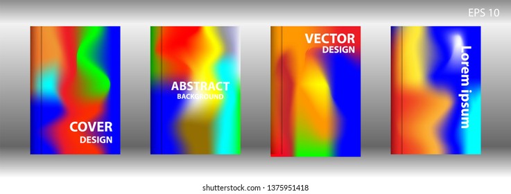 Gradient mesh abstract background. Blurred bright colors mesh background. Trendy creative vector. Intense blank Holographic spectrum gradient for cover - Vector 