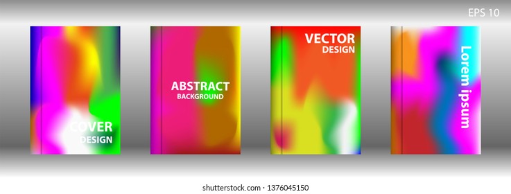 Gradient mesh abstract background. Blurred bright colors mesh background. Trendy creative vector. Intense blank Holographic spectrum gradient for cover - Vector 